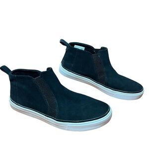 TOMS Ankle Boots Women's Size 11 Black Suede Chelsea Casual Minimalist Comfort